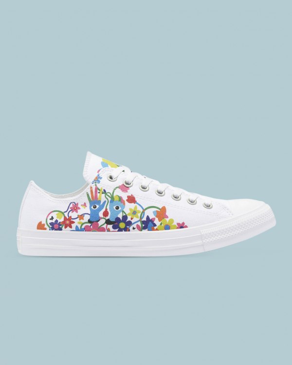 Converse Chuck Taylor All Star Pride Hvide Sko Danmark - Converse Lave Sneakers Herre - 48502KMSZ